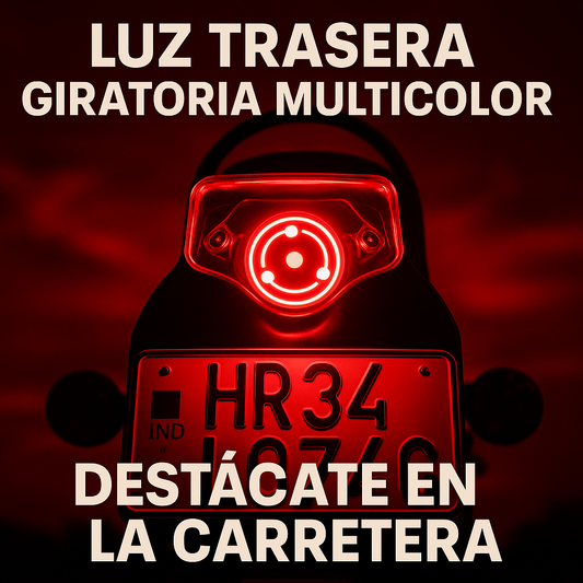 Luz Trasera LED Giratoria Multicolor - Moto 🏍️🔦✨