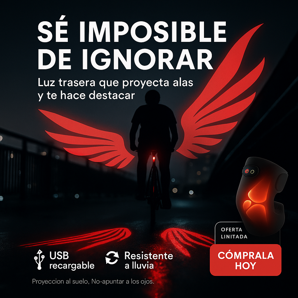 LUZ TRASERA PARA BICICLETA - ALAS DE ANGEL 🪽✨