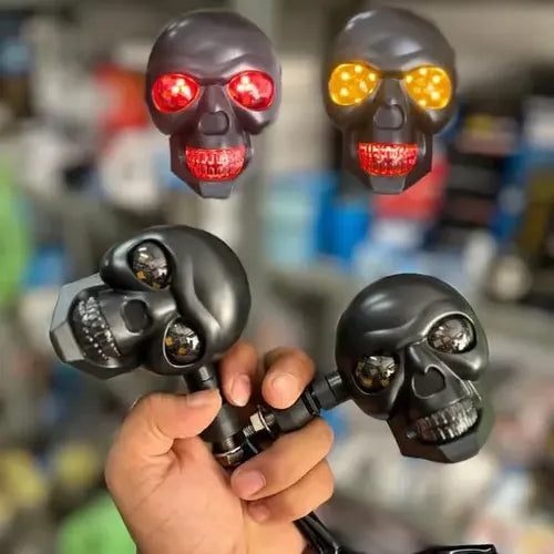 x4 Exploradoras Led Laser Bicolor Calavera / moto +Kit de instalación 🏍