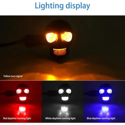 x4 Exploradoras Led Laser Bicolor Calavera / moto +Kit de instalación 🏍