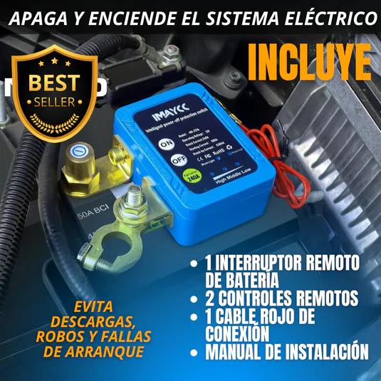 INTERRUPTOR REMOTO INTELIGENTE PARA BATERÍA ANTIRROBO 🔋